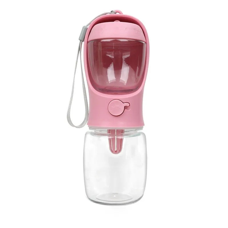 Blue dual-use portable dog drinking cup with two-in-one design for walks and outings