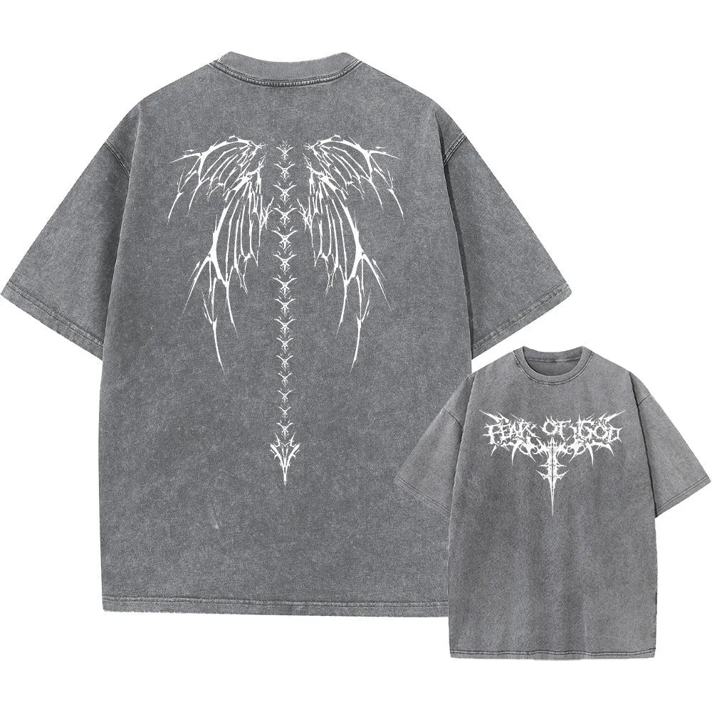 Men's oversized cotton T-shirt with drop shoulder sleeves in casual loose fit