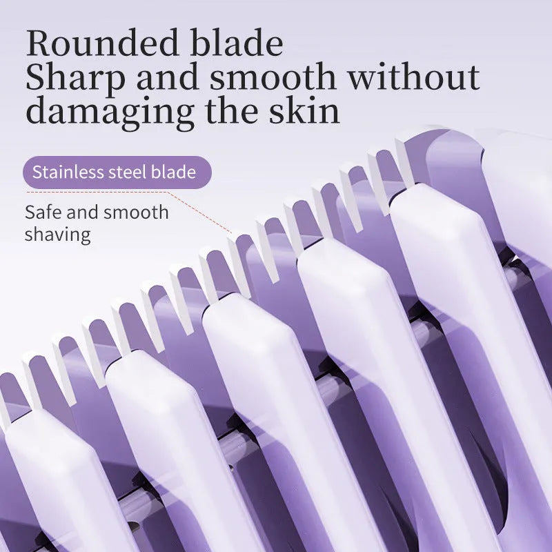 Upgrade 5th generation digital display women's shaver in gradient purple with ABS plastic body
