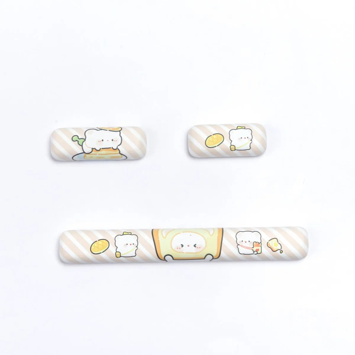 MOG Steamed Bread full set of PBT keycaps for mechanical keyboards, showing colourful sublimated bear design on keycaps.