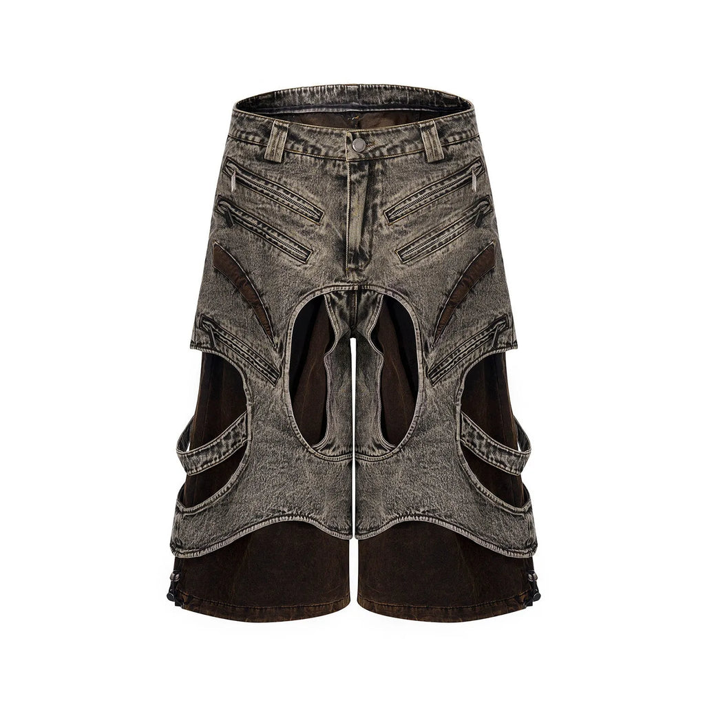 Men's sleeveless denim vest jacket with zipper closure in youth pop style
