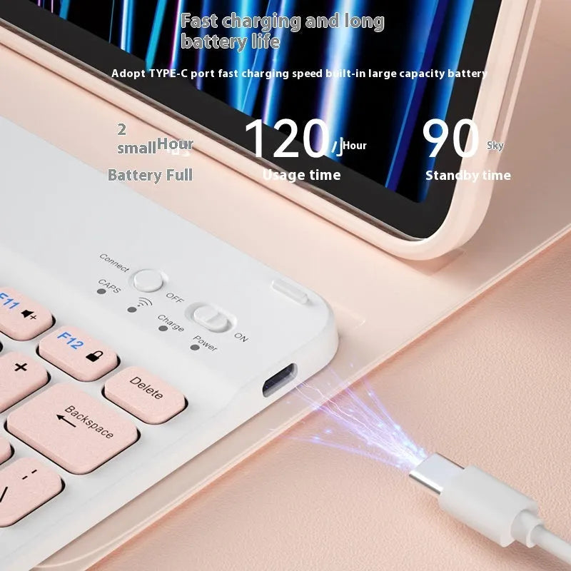 Compact Bluetooth keyboard for tablet with 78 keys in elegant white colour option