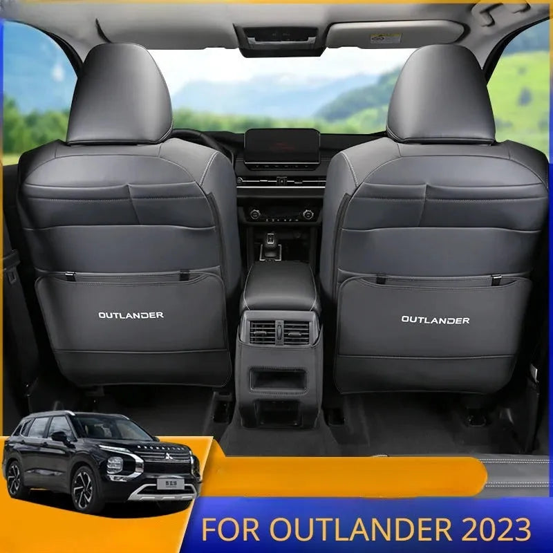Three-piece anti-kick pad set for 2023 Mitsubishi Outlander leather interior protection