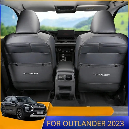 Three-piece anti-kick pad set for 2023 Mitsubishi Outlander leather interior protection