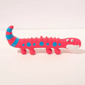 Green lizard-shaped squeaky dog chew toy for aggressive chewers.