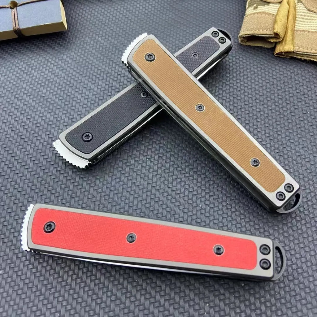 CRKT 7190 folding fruit knife in black with measurements showing 17cm total length