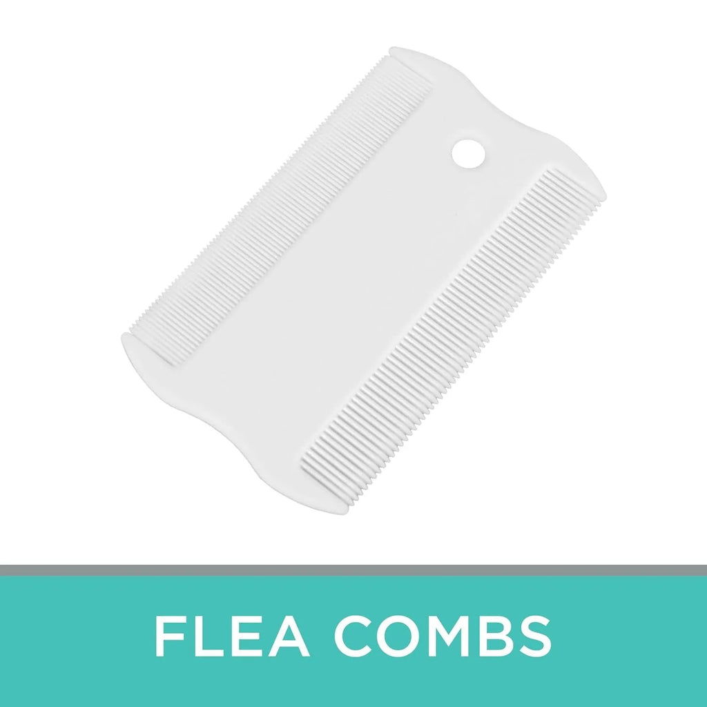 Double-sided plastic flea comb for pets with dense teeth measuring 8.5cm