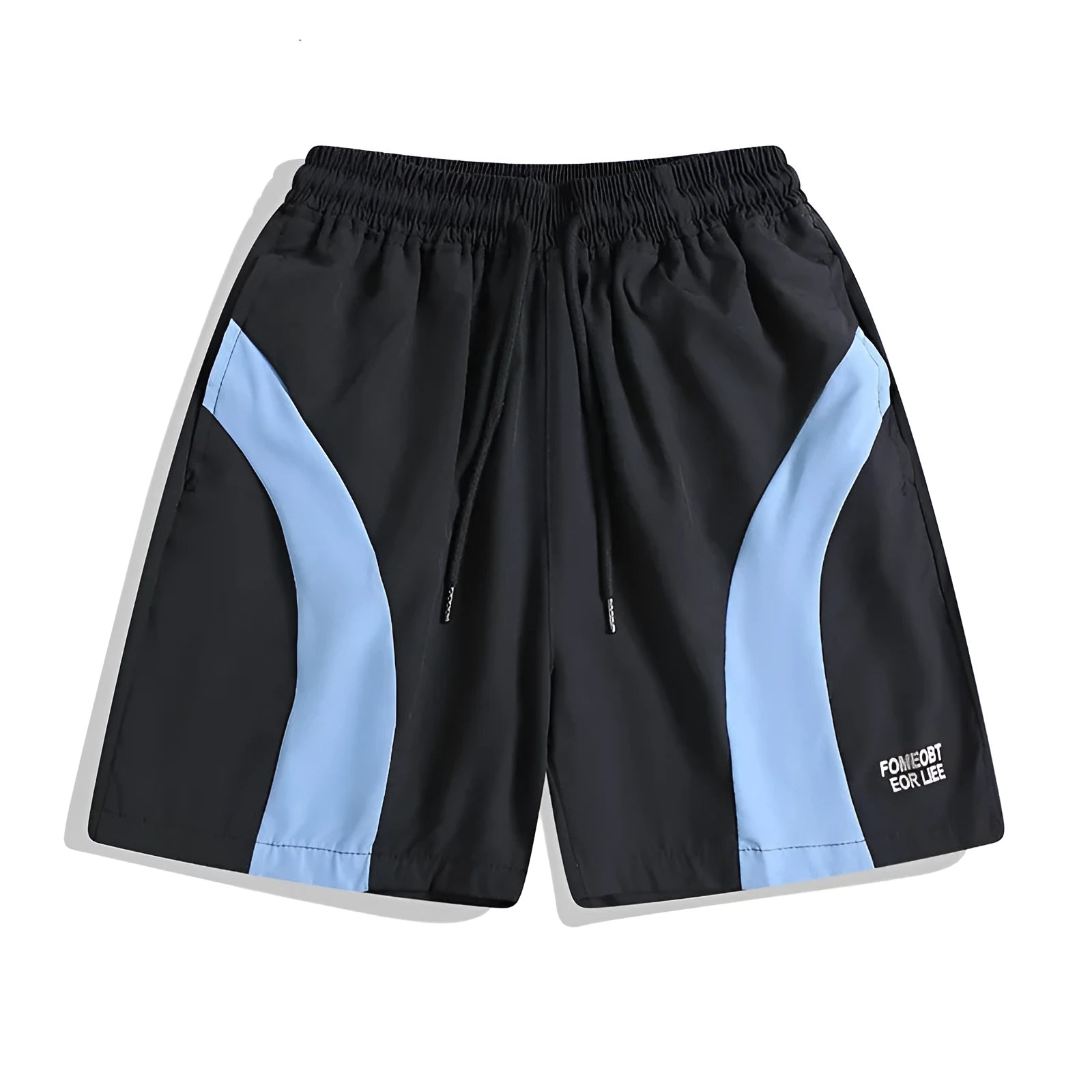 Men's quick-dry sports shorts in loose straight-leg cut with elastic waistband