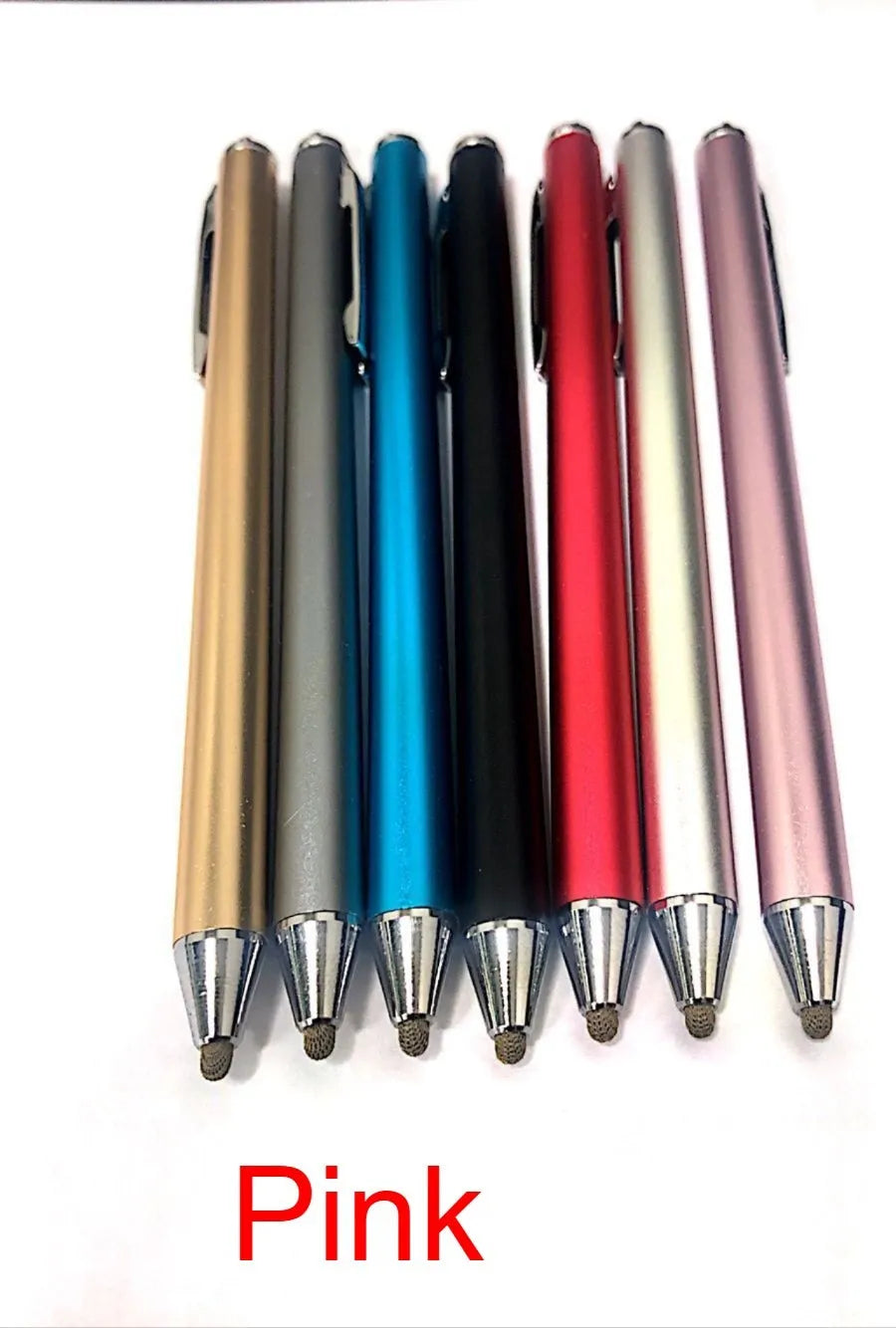 Metal capacitive stylus with fine 1.5mm tip for tablets and phones in seven colour options