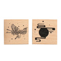 Mr. Paper wooden seal set with rubber stamp for DIY stationery printing projects
