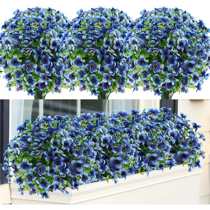 Artificial purple plastic eucalyptus-style flower fake stem for wedding home porch decoration
