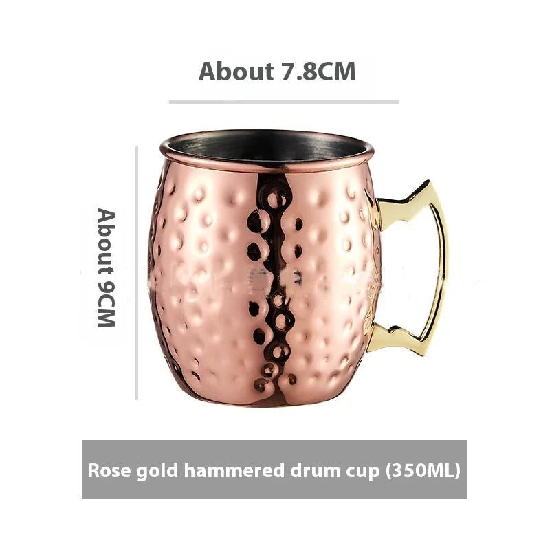 Stainless steel Moscow mule cup with copper plating in metallic finish