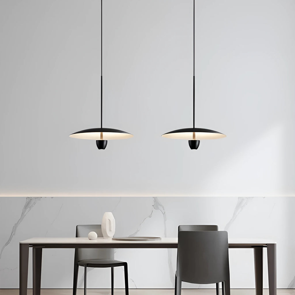 Black modern minimalist ceiling chandelier with 400mm diameter and warm white lighting