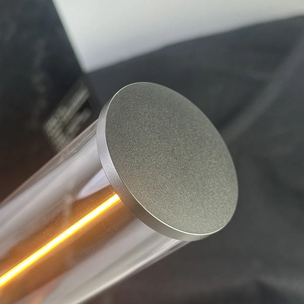 Slender modern LED glass light strip with magnetic back for USB-powered ambient lighting.