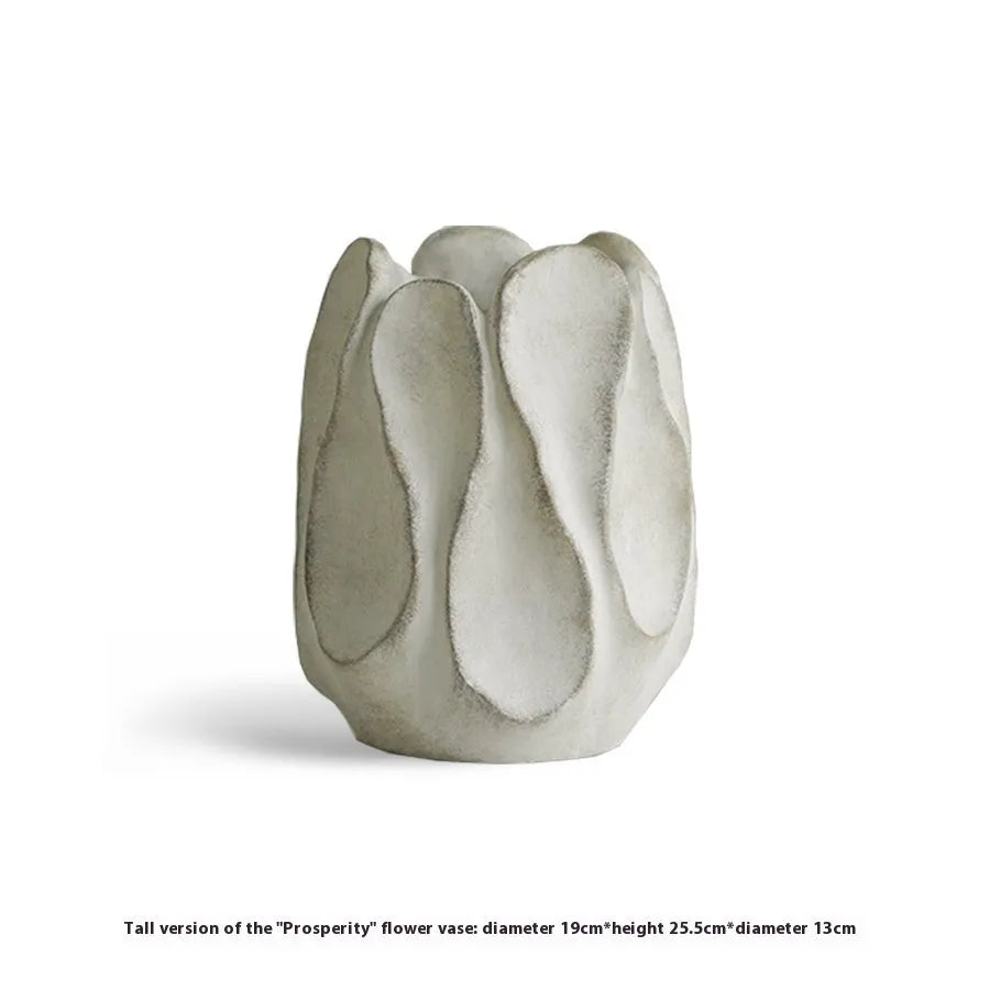 Irregular shaped ceramic vase in magnesium clay for flower arrangements