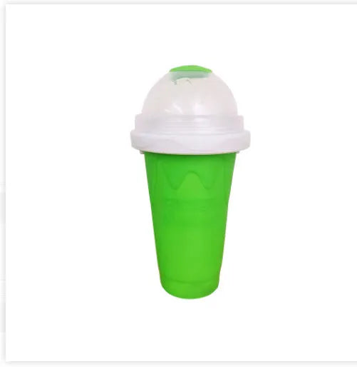 Blue quick refrigeration pinch cup with double-layer silicone construction for making slushies