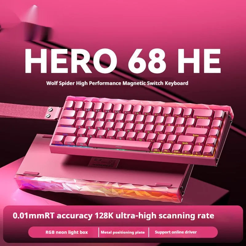 Magnetic axis mechanical keyboard with RGB lighting in various colour and style options