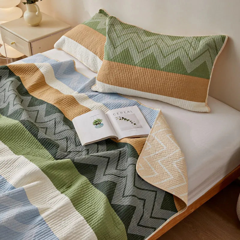 Pure cotton printed bed sheet set in modern simple design for 2.2 metre beds