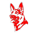 Reflective Alsace Shepherd dog bumper sticker in five colour options measuring 13 by 8 cm