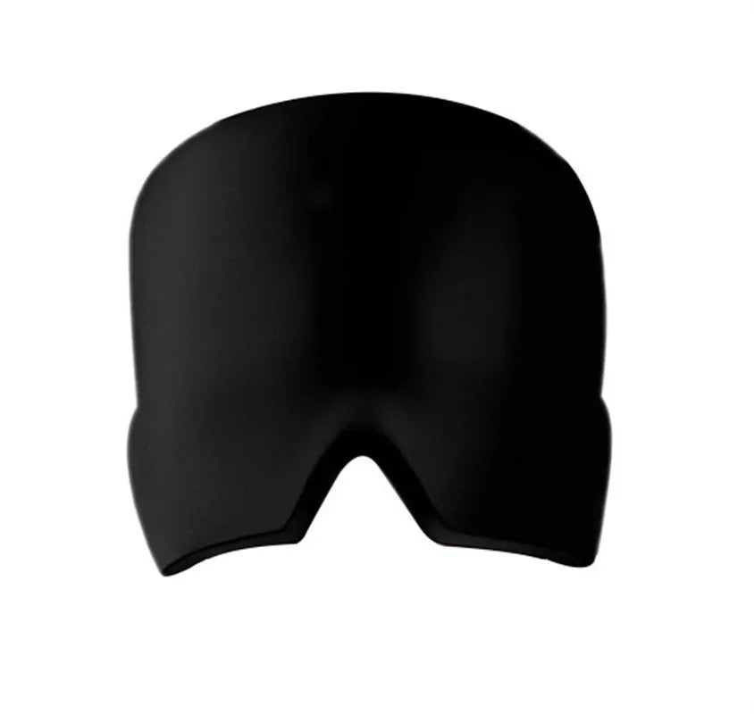 Black elastic cloth gel eye mask for headache relief with adjustable headband