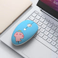 Wireless cartoon animal mini mouse showing blue rabbit, green bear, pink pig, and yellow tiger designs