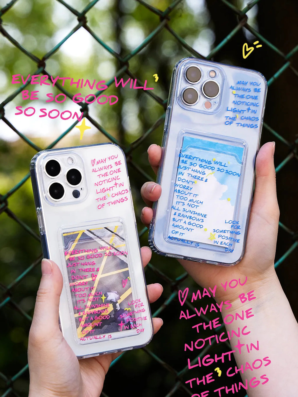 Graffiti silicone card clamp phone case in blue for iPhone, with anti-fall protective shell