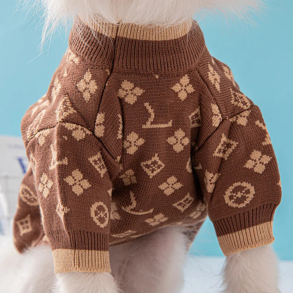 Wool dog sweater in European American style for autumn and winter wear