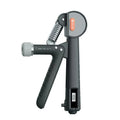 Adjustable spring grip strengthener in black ABS plastic for hand exercises