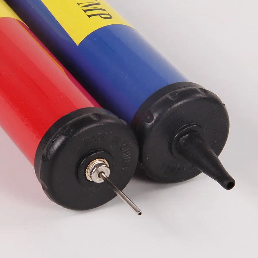 Manual plastic hand pump in mixed colour for inflating sports balls and balloons