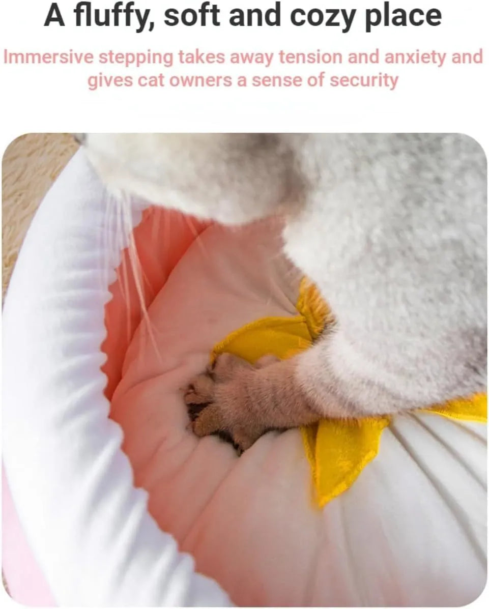 Pink honey pot magic wand shaped cat bed with a removable cushion for small pets.