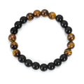 Tiger eye stone tassel pendant necklace bracelet with drop shape design and ball bead chain
