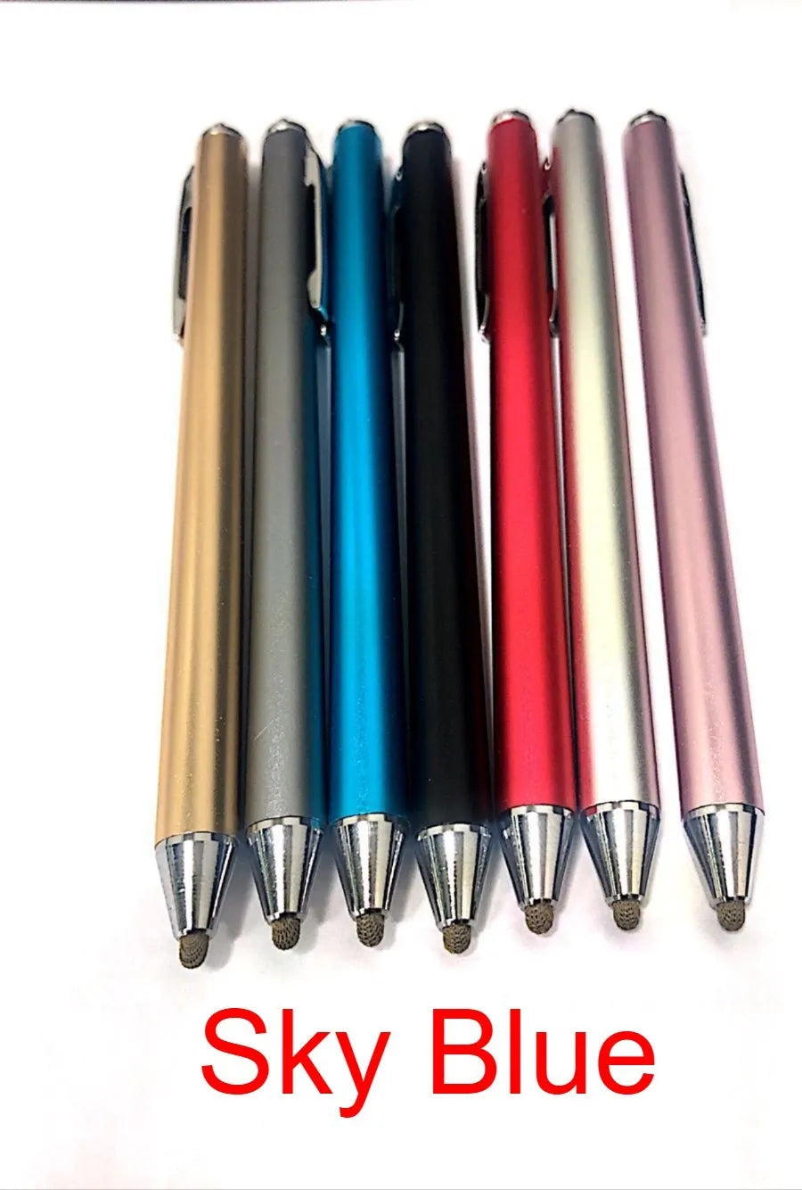 Metal capacitive stylus with fine 1.5mm tip for tablets and phones in seven colour options