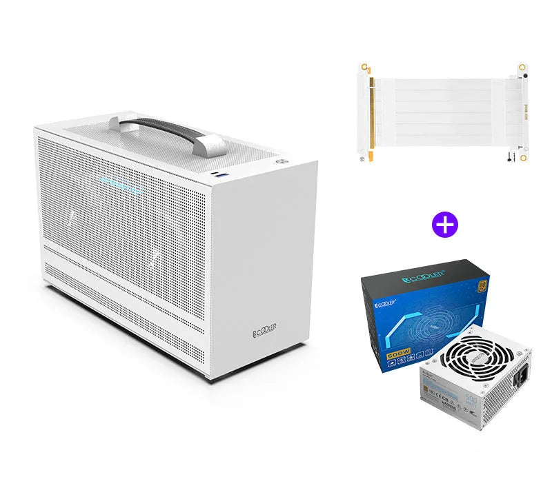 Hummingbird PRO Mini ITX desktop computer case in titanium gray and white colour options