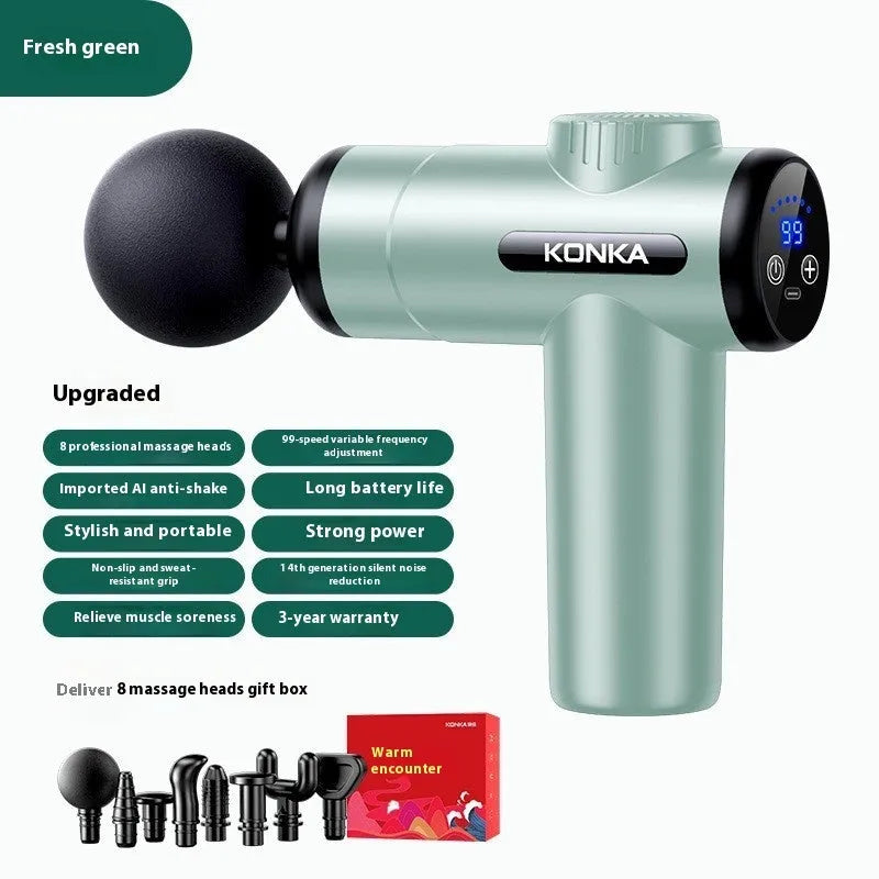 Konka V19 professional electric mini massage gun with multiple massage head attachments