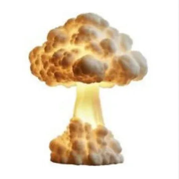 Atomic bomb mushroom cloud shaped modern art table lamp with USB power cable.