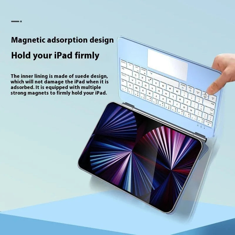 Suspension Magic Control magnetic Bluetooth keyboard case attached to an iPad Pro in black colour.