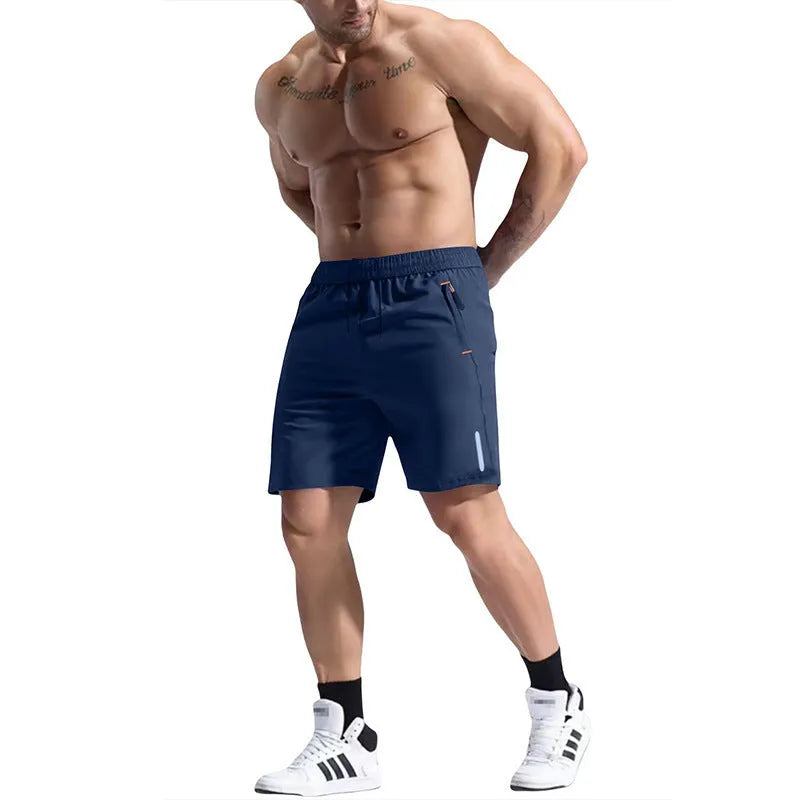 Men's bamboo fibre polyester sports shorts with elastic waist in multiple colour options
