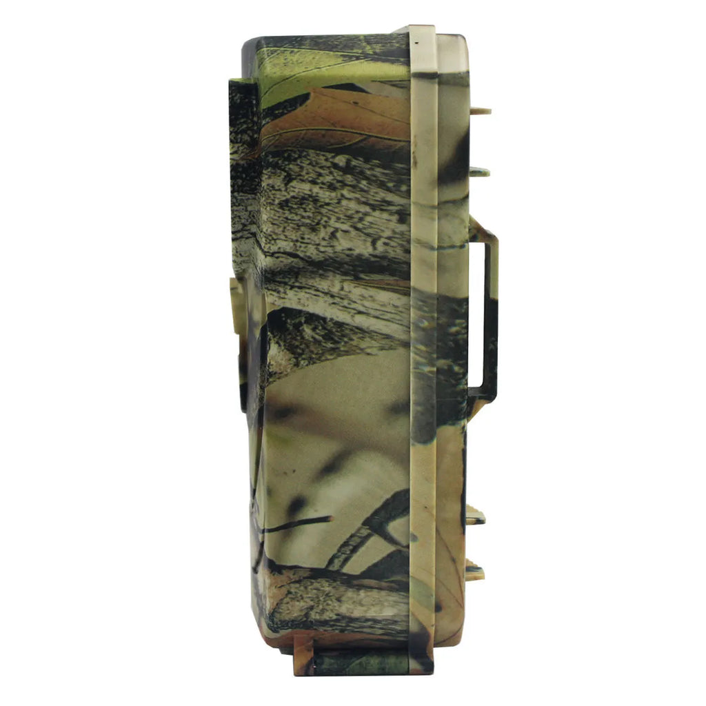 Yellow brown 16MP hunting game camera with infrared night vision for wildlife scouting