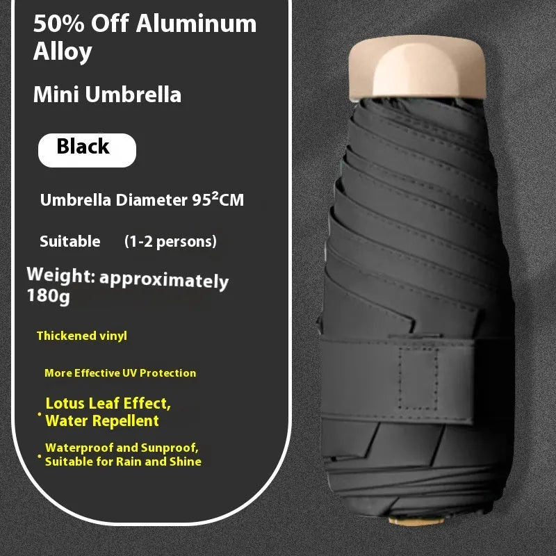 Compact five-fold umbrella with gradient vinyl canopy and alloy frame in various colours.