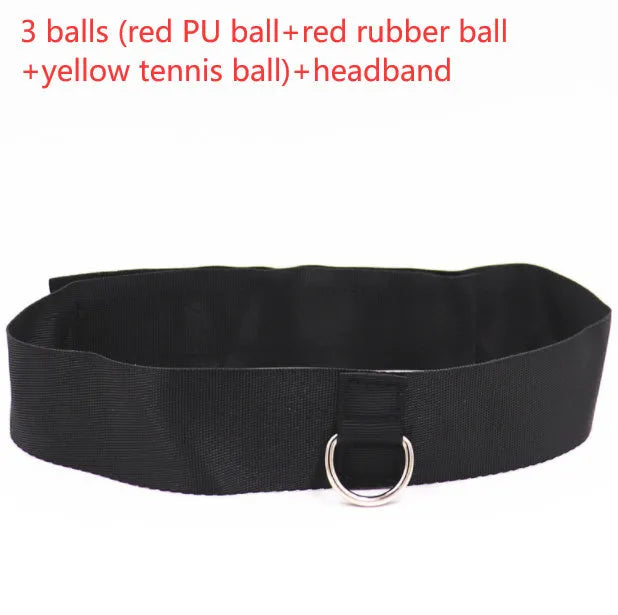 Boxing reaction ball set with multiple coloured balls and adjustable headbands for head-mounted training