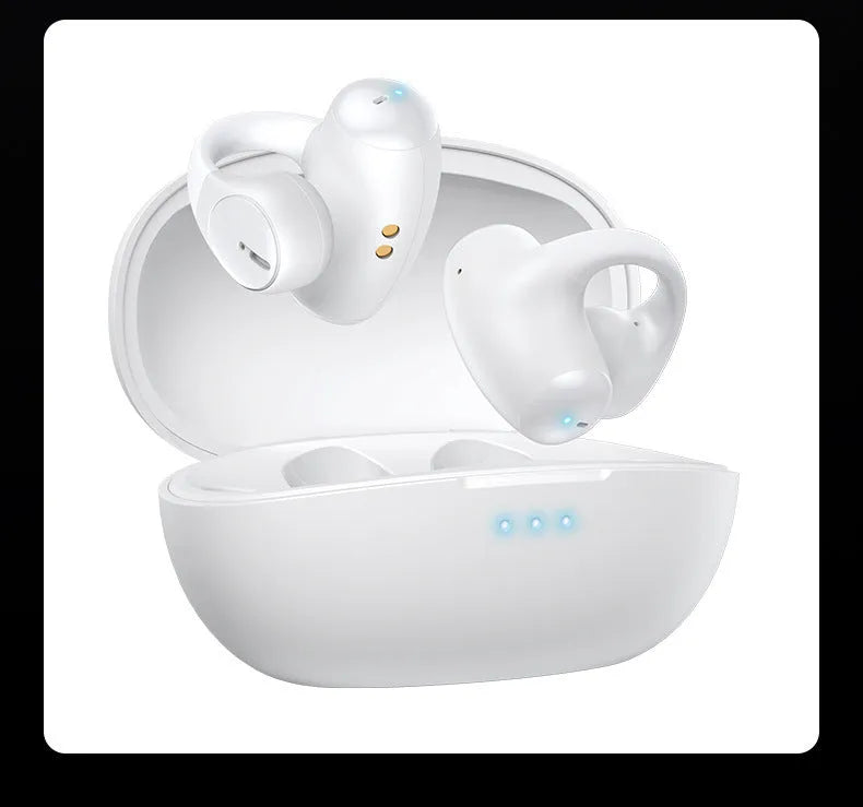 T306 Bluetooth wireless gaming headset with clip-on ear hook design in black or white colour