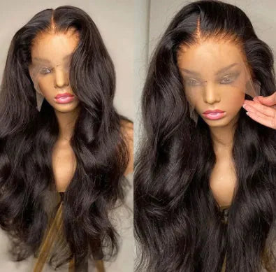 Front lace wig with 134 gradient colour long curly hair and side bangs