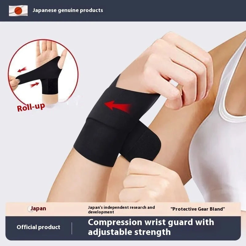 Adjustable athletic wristguards for sports wrist support in black colour