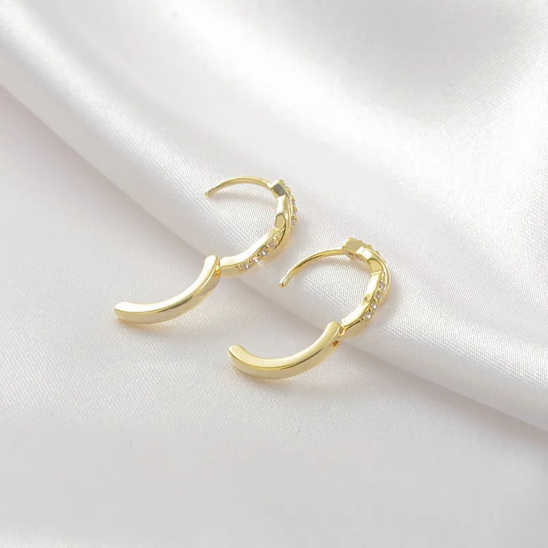 Women's copper geometric hemp rope interwoven earrings with clip back in gold or silver finish