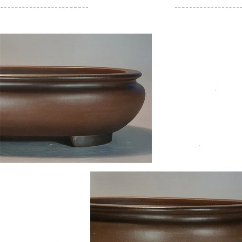 Purple clay handmade desktop flowerpot with classical style measuring 58cm wide