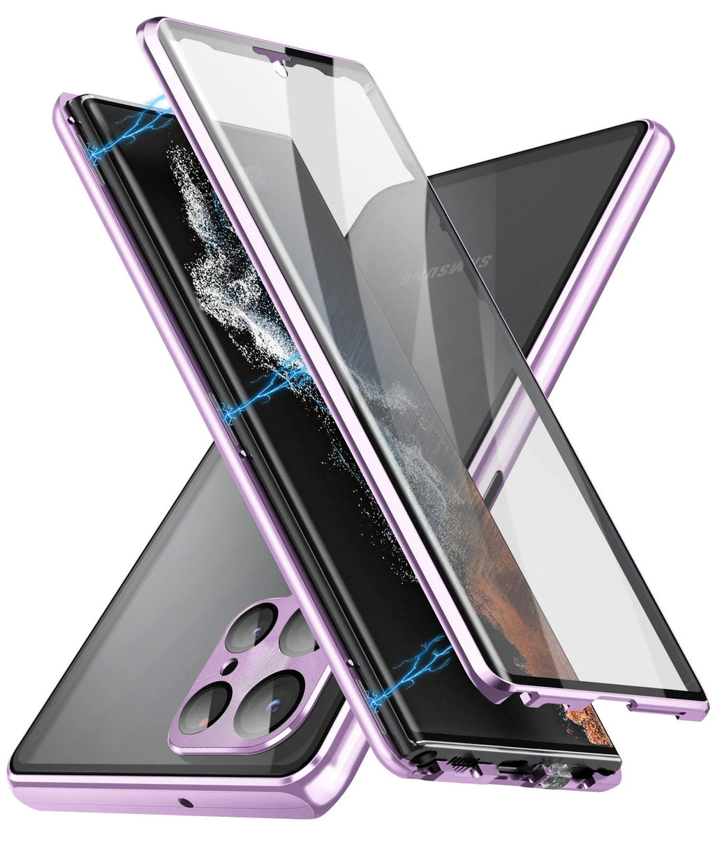 Magnetic king phone case with peep-proof mirror for Samsung Galaxy S24 Ultra in multiple colours