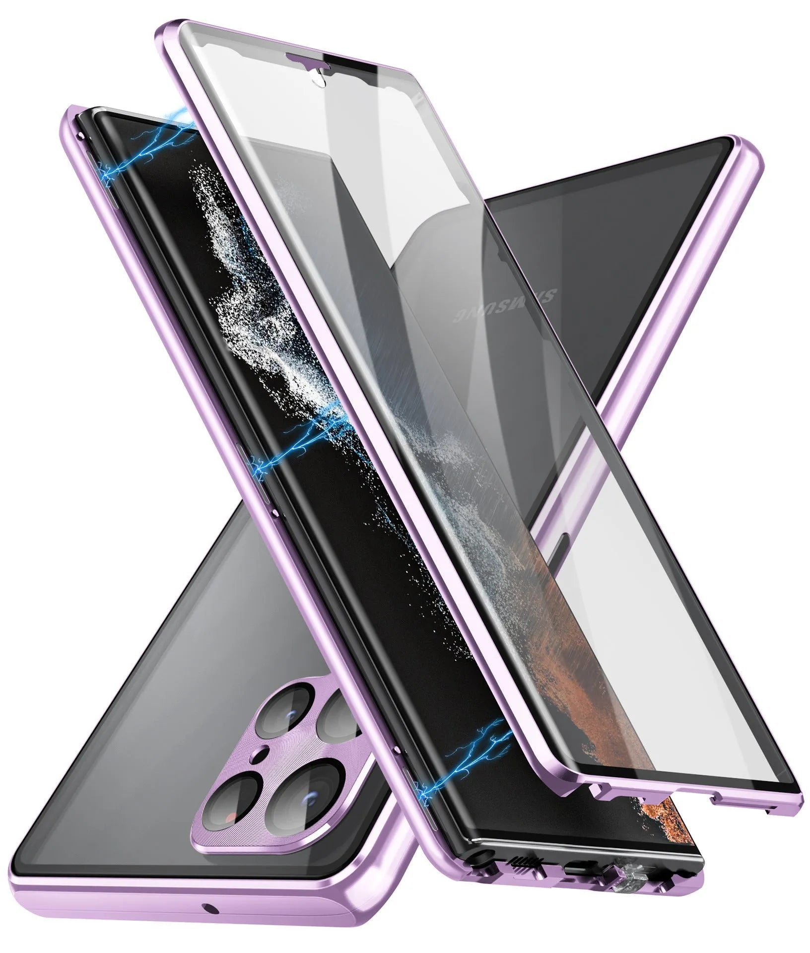 Magnetic king phone case with peep-proof mirror for Samsung Galaxy S24 Ultra in multiple colours