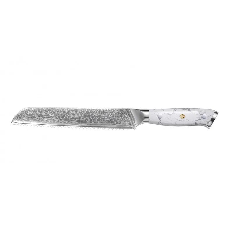 Damascus pattern VG10 steel chef knife with 21cm blade and 11cm wooden handle