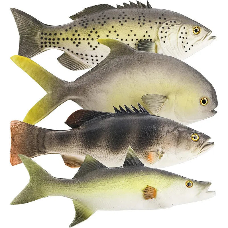 PU simulated fish ornament models including yellow-fin tuna and small tuna for aquarium decoration