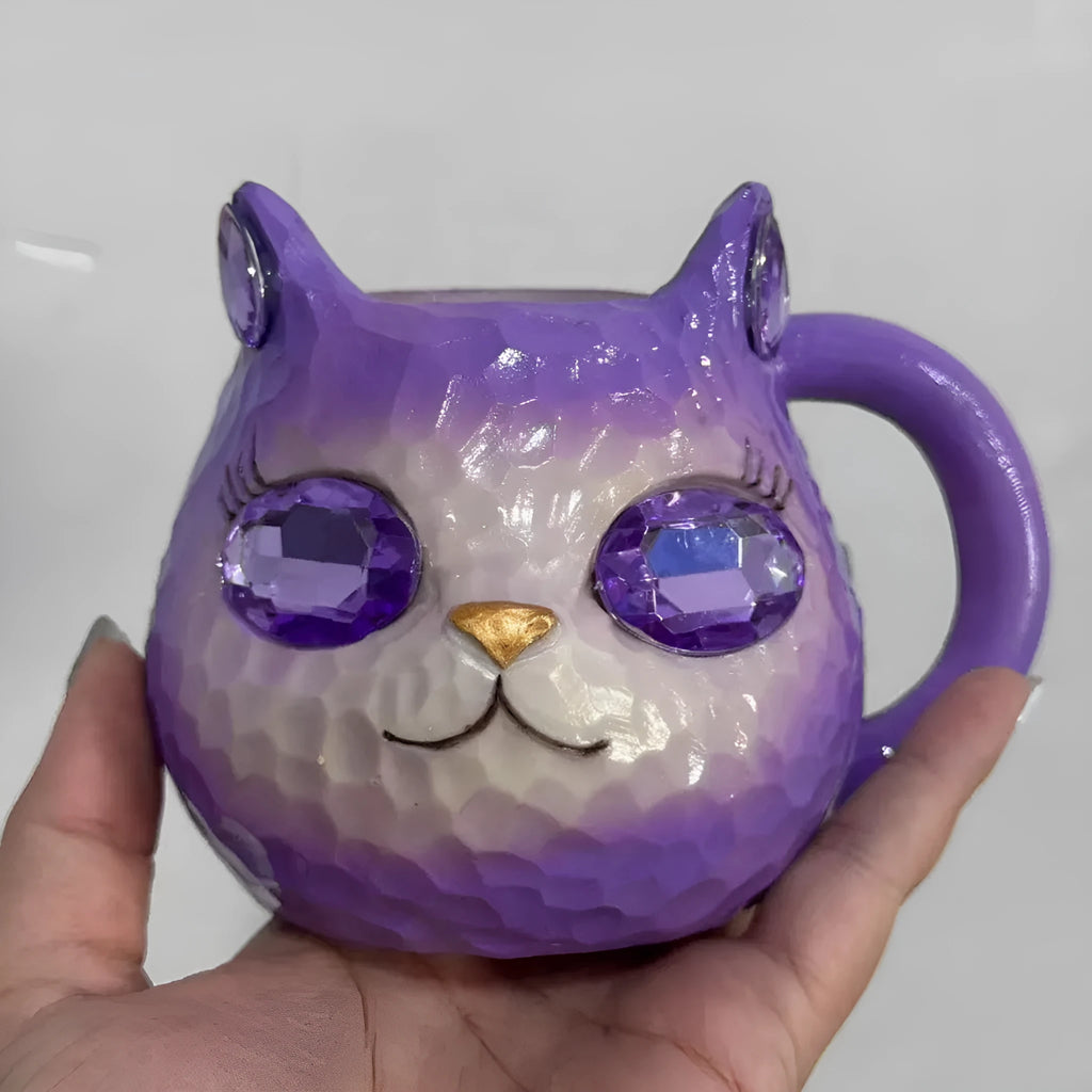 Resin cat cup decorative ornament in American style with four colour options